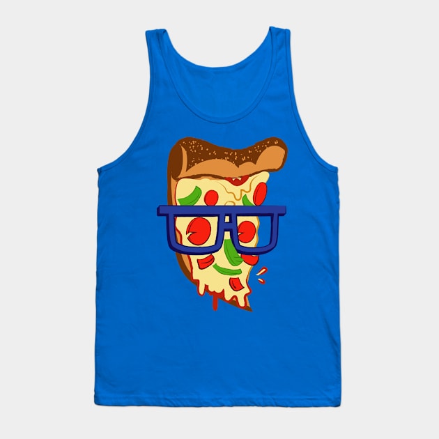 Geeky Pizza Pi Tank Top by mannycartoon